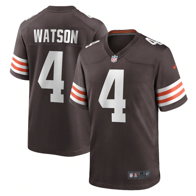 mens nike deshaun watson brown cleveland browns game jersey